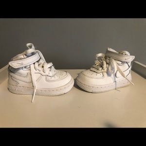 All white high top toddler forces